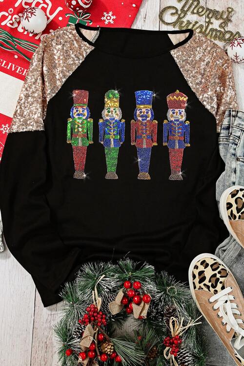 Sequin Nutcracker Long Sleeve Sweatshirt