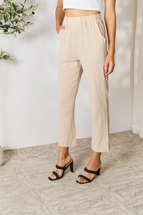 Double Take Pull-On Pants with Pockets