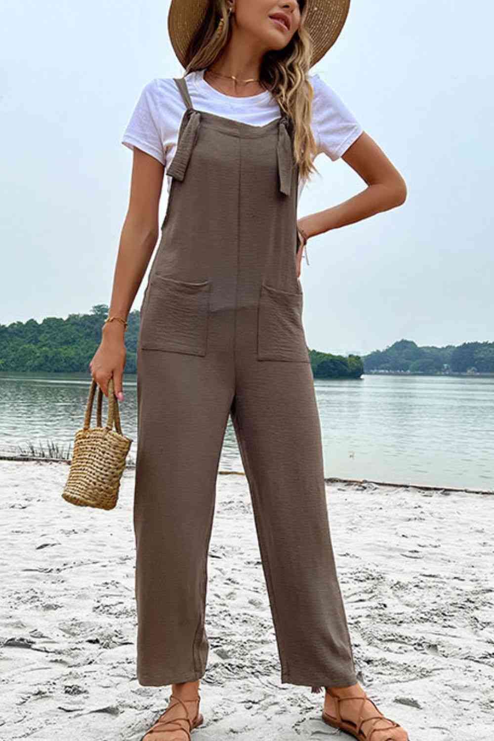 Straight Leg Jumpsuit with Pockets