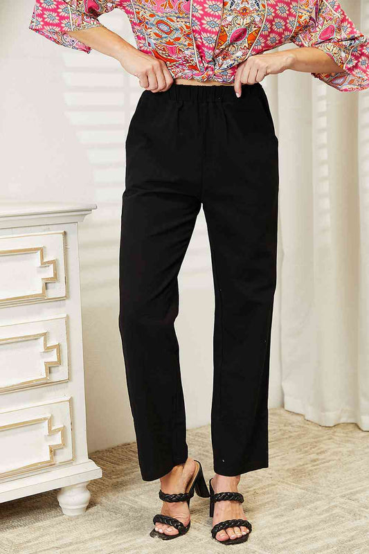 Double Take Pull-On Pants with Pockets