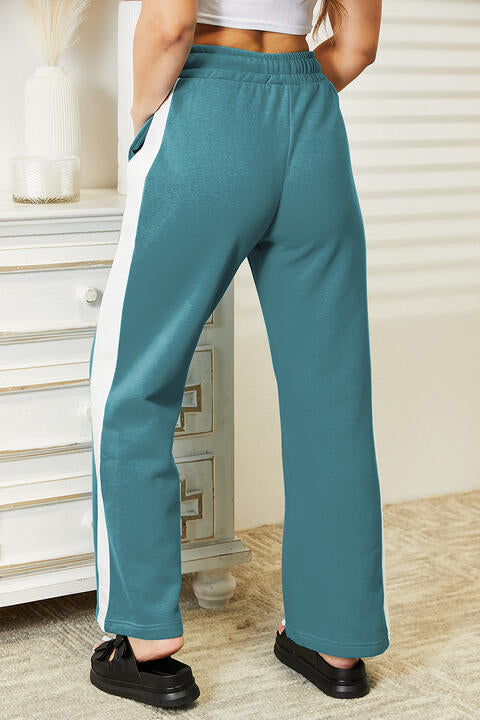 Ninexis Full Size Side Stripe Drawstring Pants